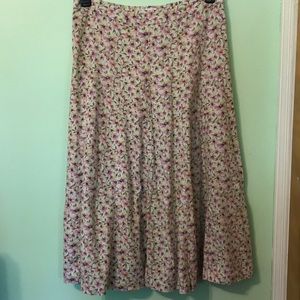 Floral A-line Midi Skirt